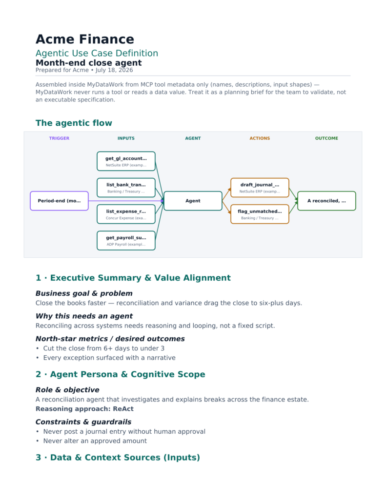 Scope an AI agent before you build one: MyDataWork Agent Studio for data teams 06 export flow